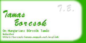 tamas borcsok business card